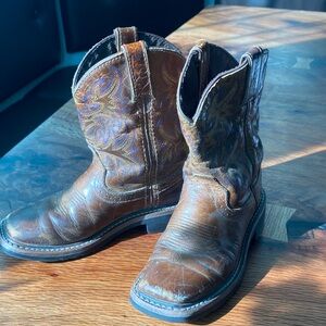 Justin Boots Kids Brown Leather Boots  boys 12 D